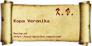 Kopa Veronika névjegykártya